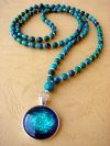 NEW: Chrysocolla and Shree Yantra Pendant, Necklace